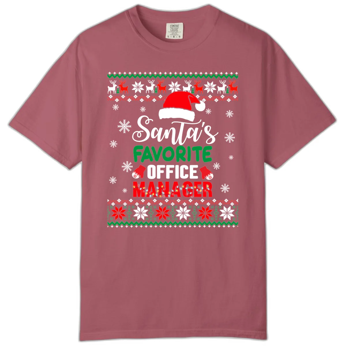 Santa's Favorite Office Manager Comfort Color in Crimson