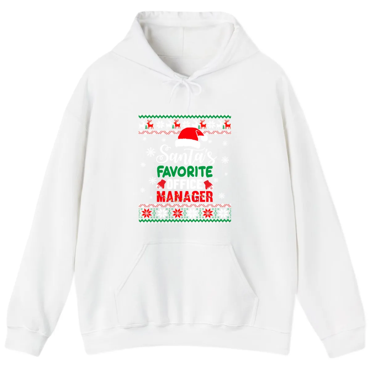 Santa's Favorite Office Manager Hoodie in White