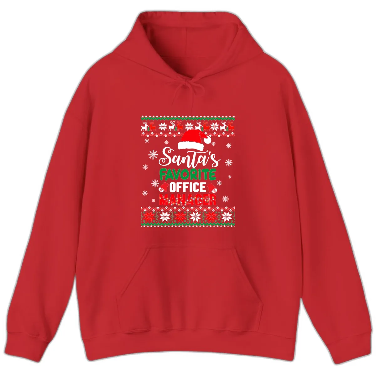 Santa's Favorite Office Manager Hoodie in Red