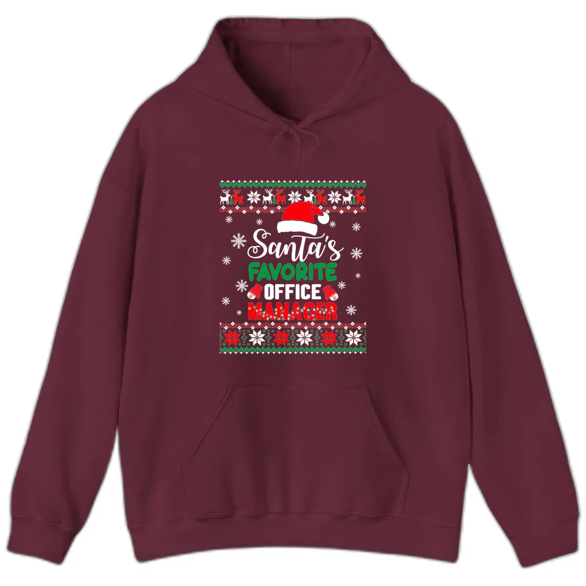 Santa's Favorite Office Manager Hoodie in Maroon