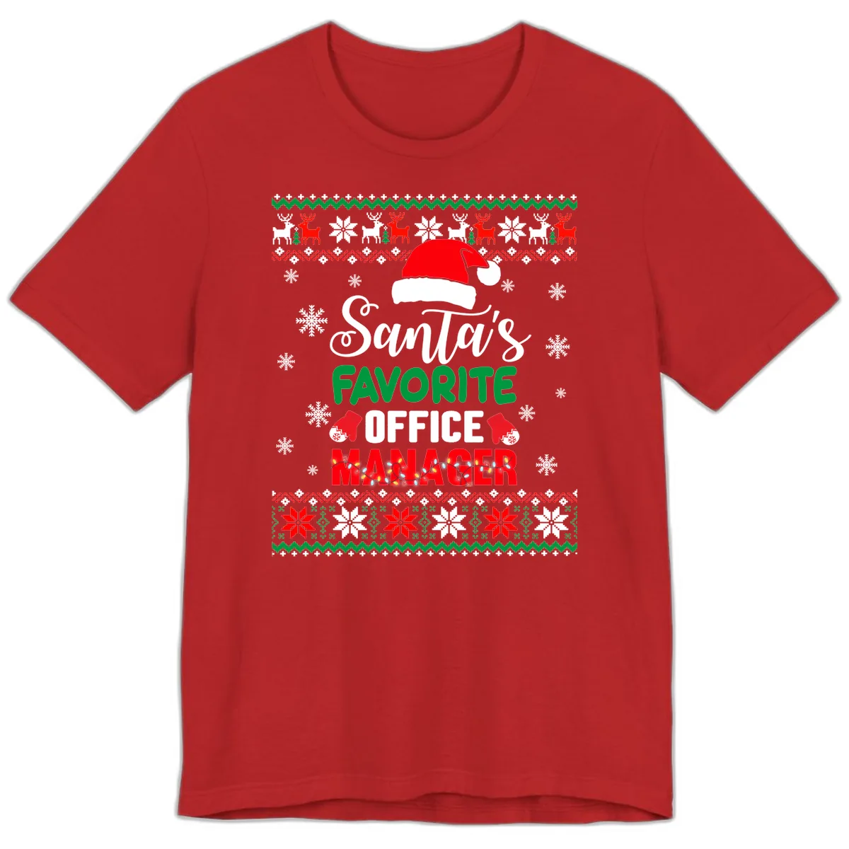 Santa's Favorite Office Manager Premium T-Shirt in Red
