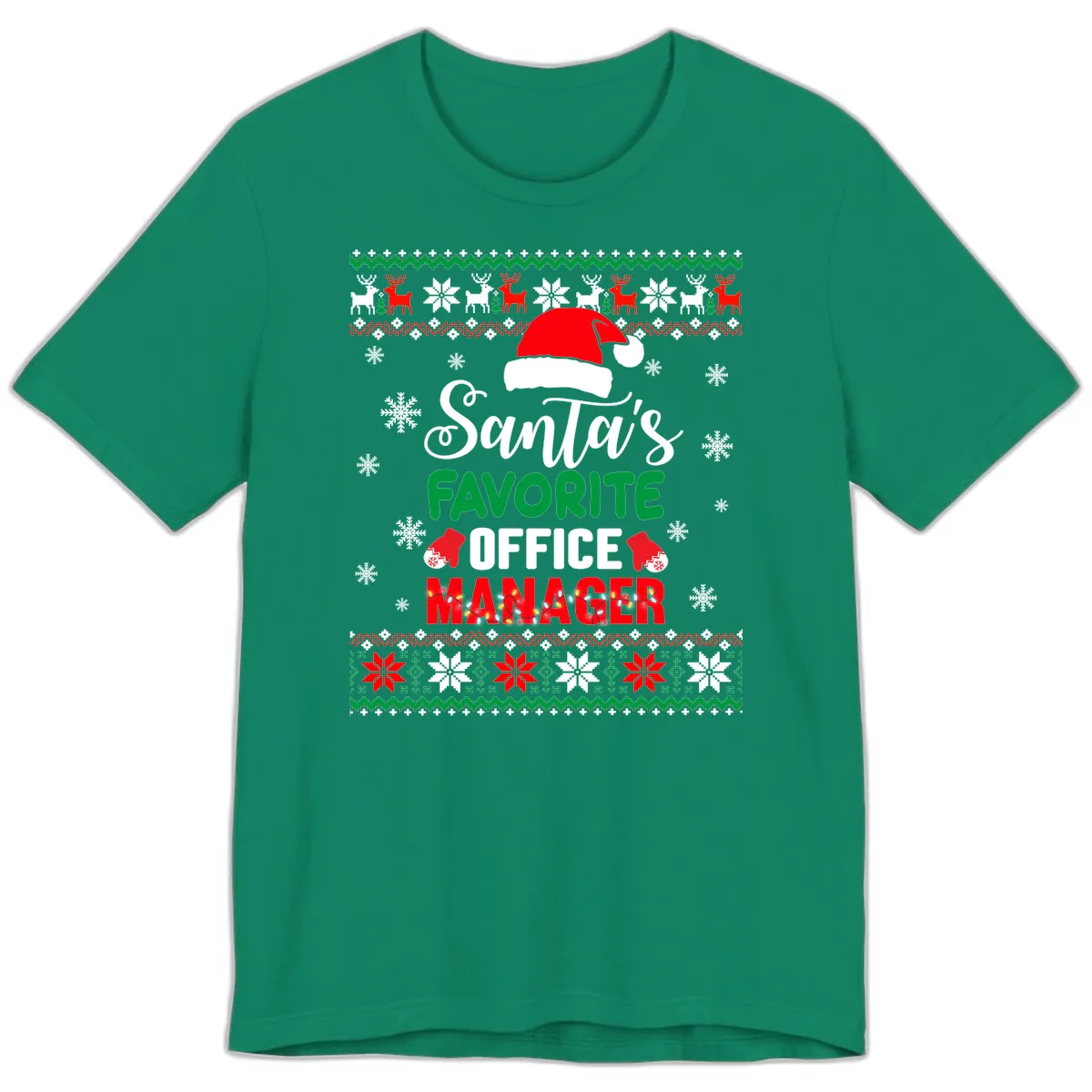 Santa's Favorite Office Manager Premium T-Shirt in Kelly