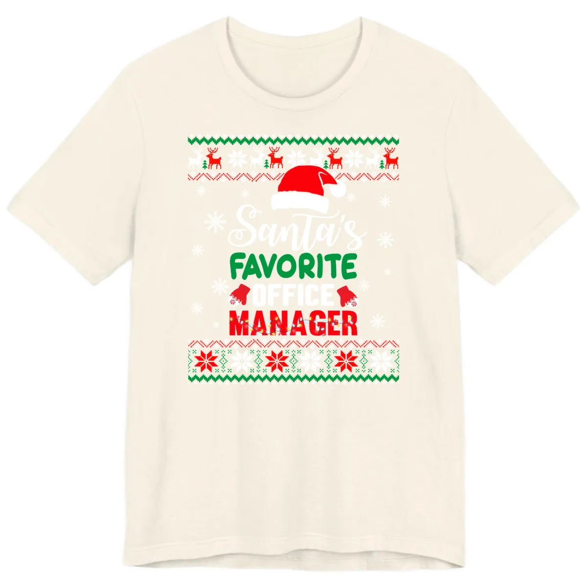 Santa's Favorite Office Manager Premium T-Shirt in Natural