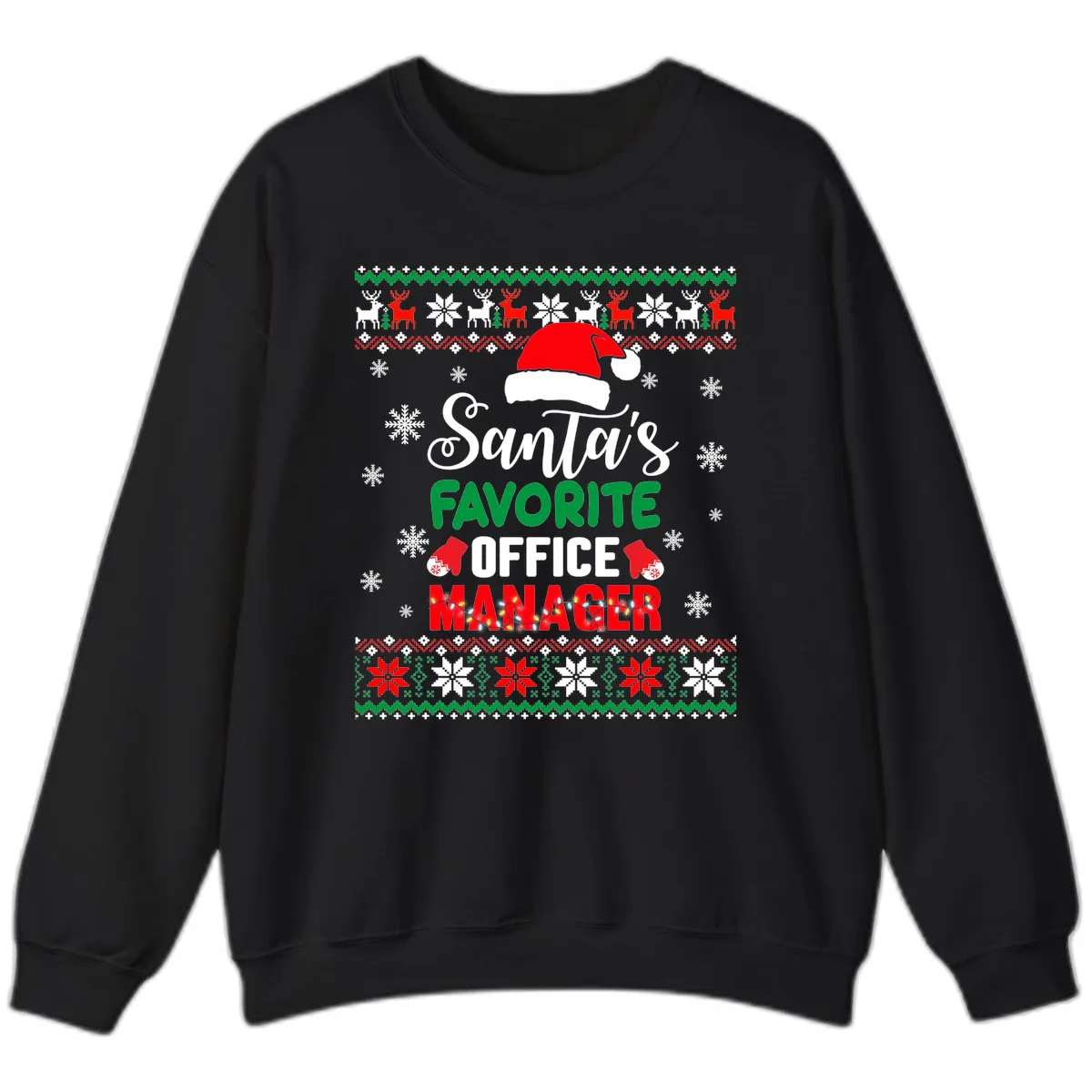 Santa's Favorite Office Manager Sweatshirt in Black