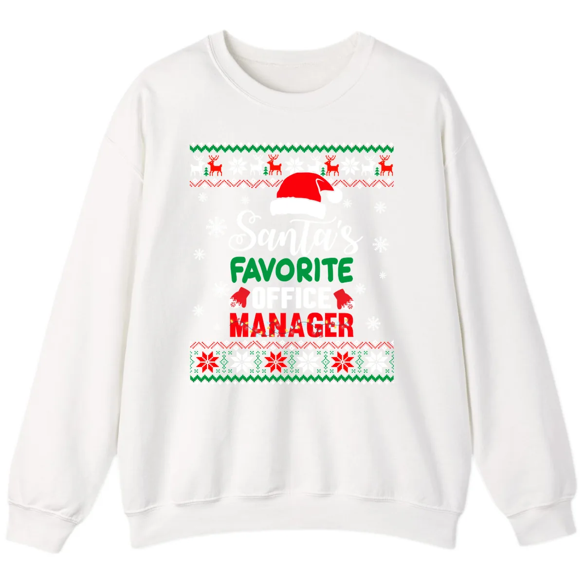 Santa's Favorite Office Manager Sweatshirt in White
