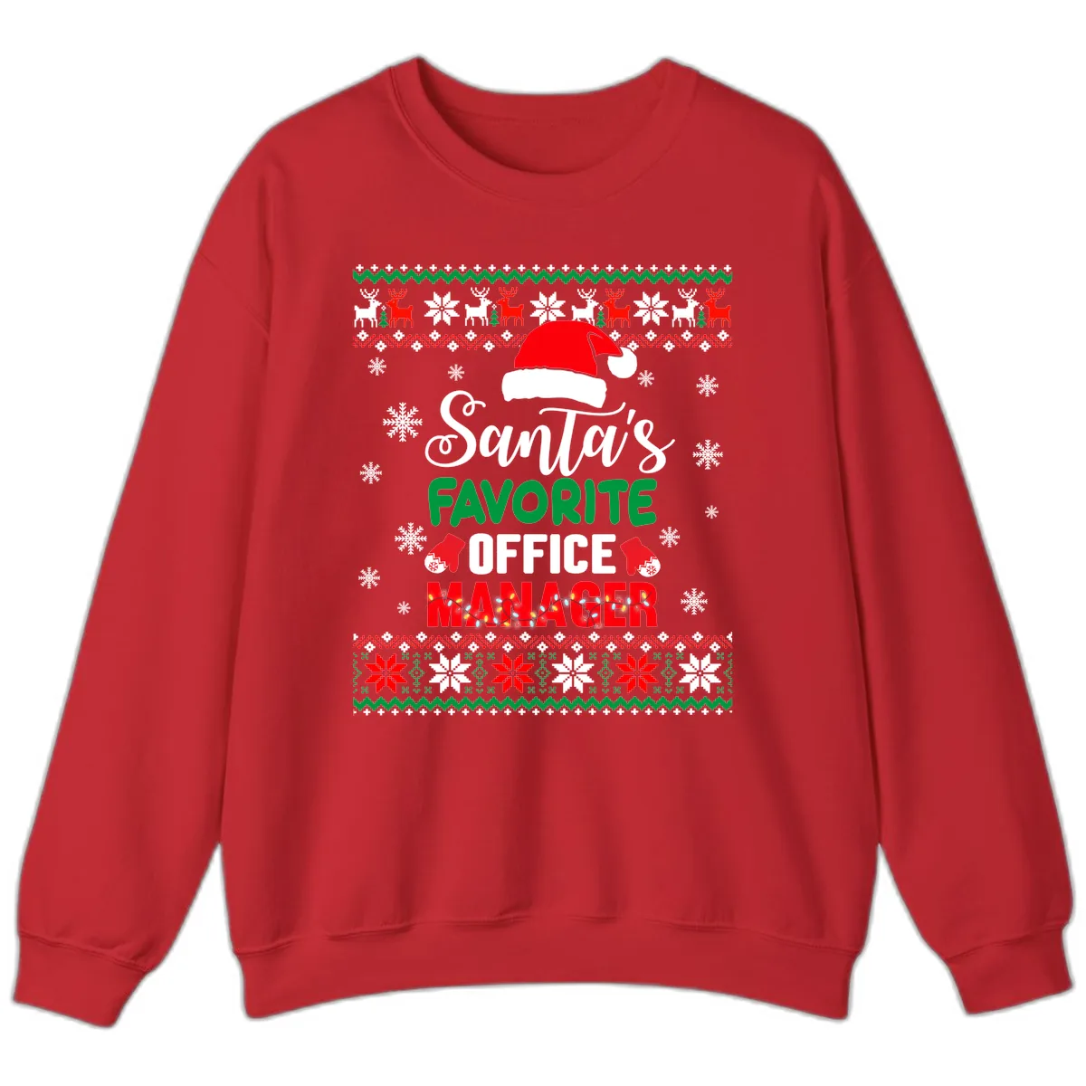 Santa's Favorite Office Manager Sweatshirt in Red