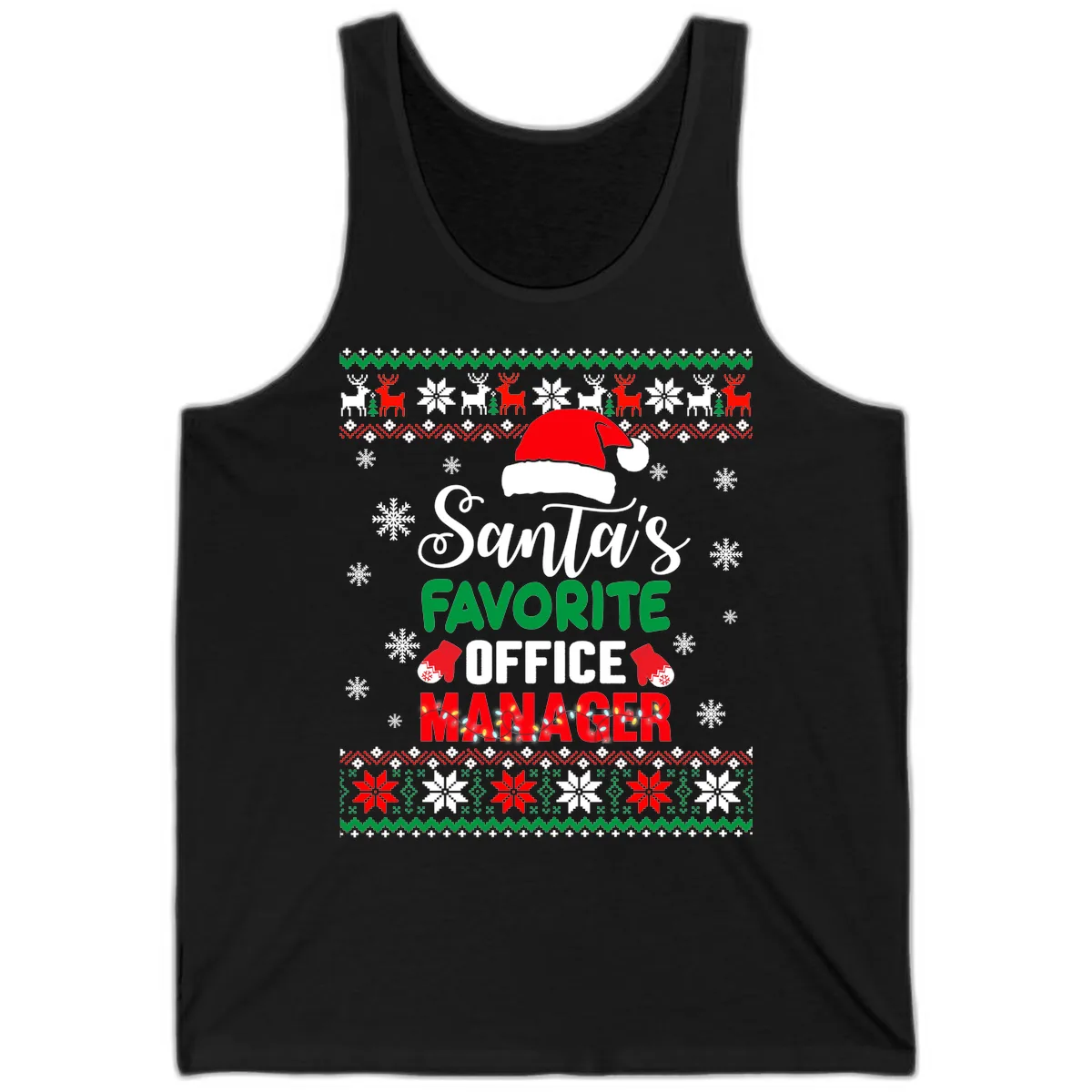 Santa's Favorite Office Manager Tank in Black