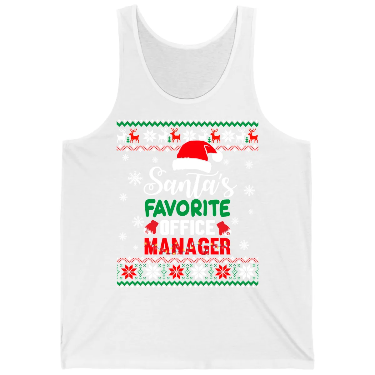 Santa's Favorite Office Manager Tank in White