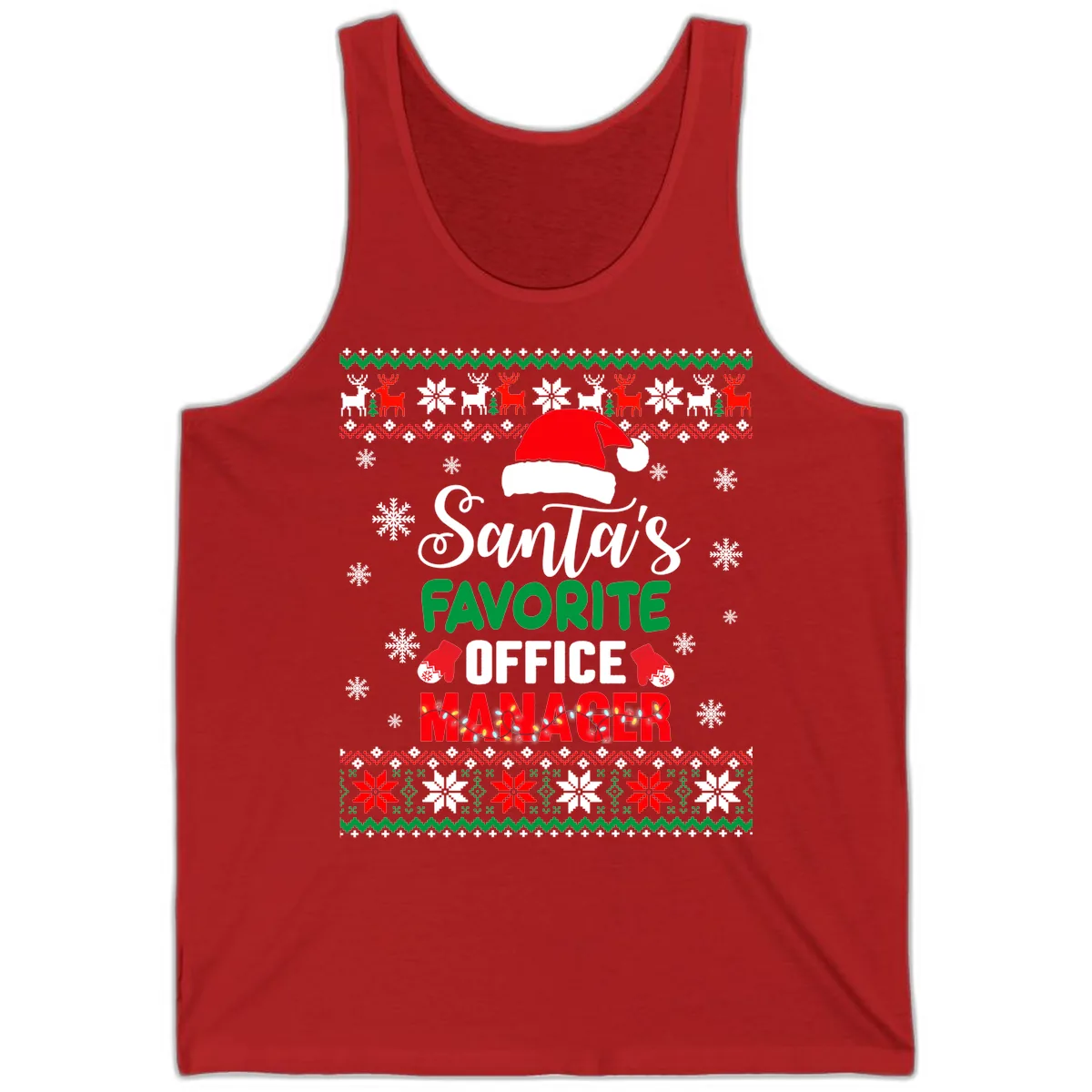 Santa's Favorite Office Manager Tank in Red