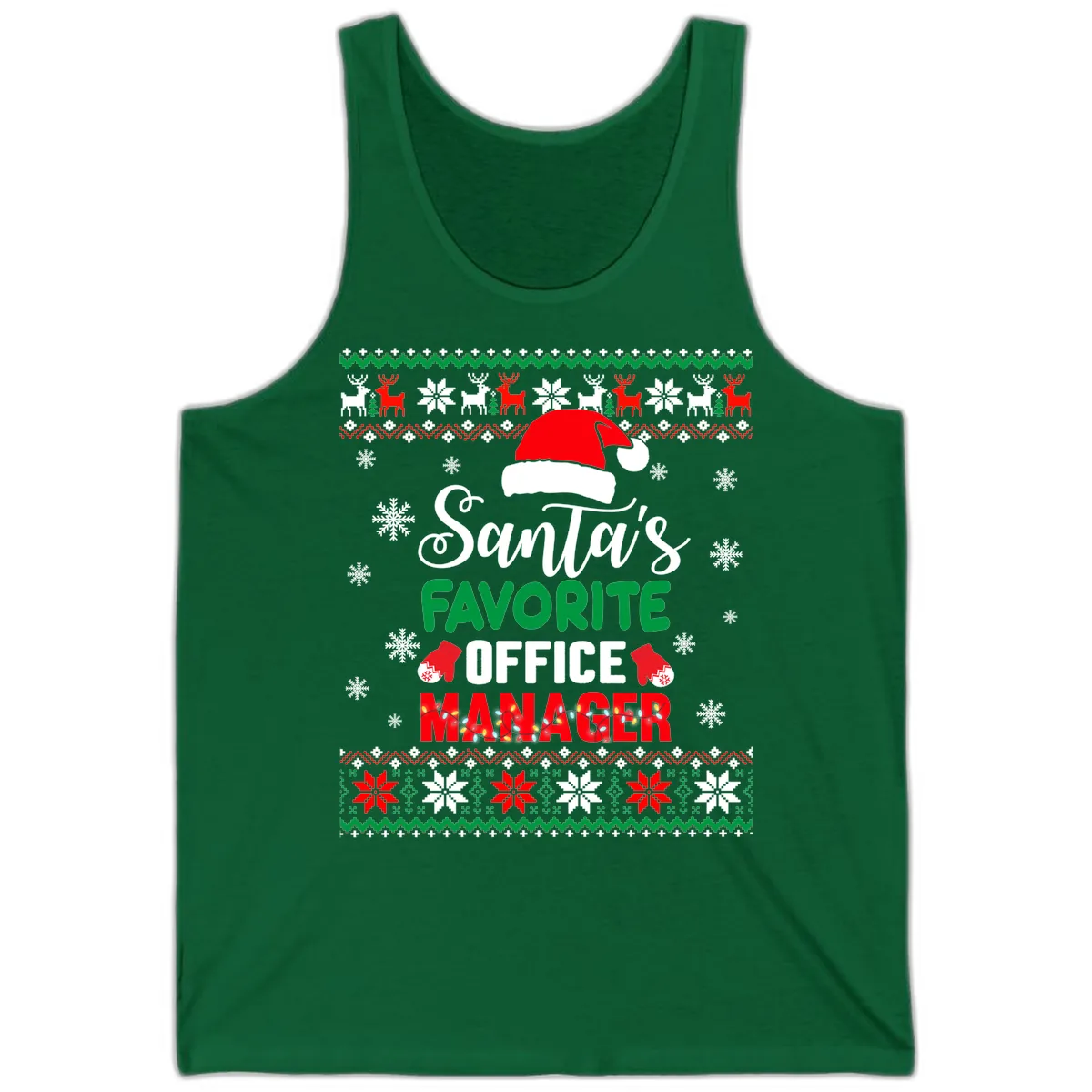 Santa's Favorite Office Manager Tank in Kelly