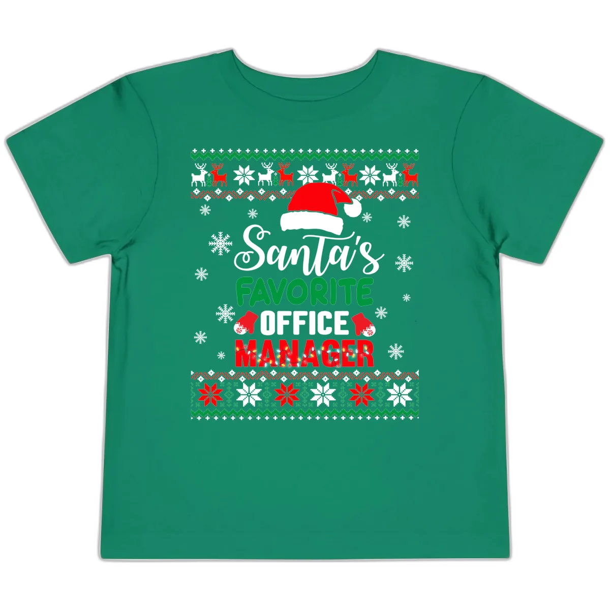 Santa's Favorite Office Manager Toddler T-Shirt in Kelly