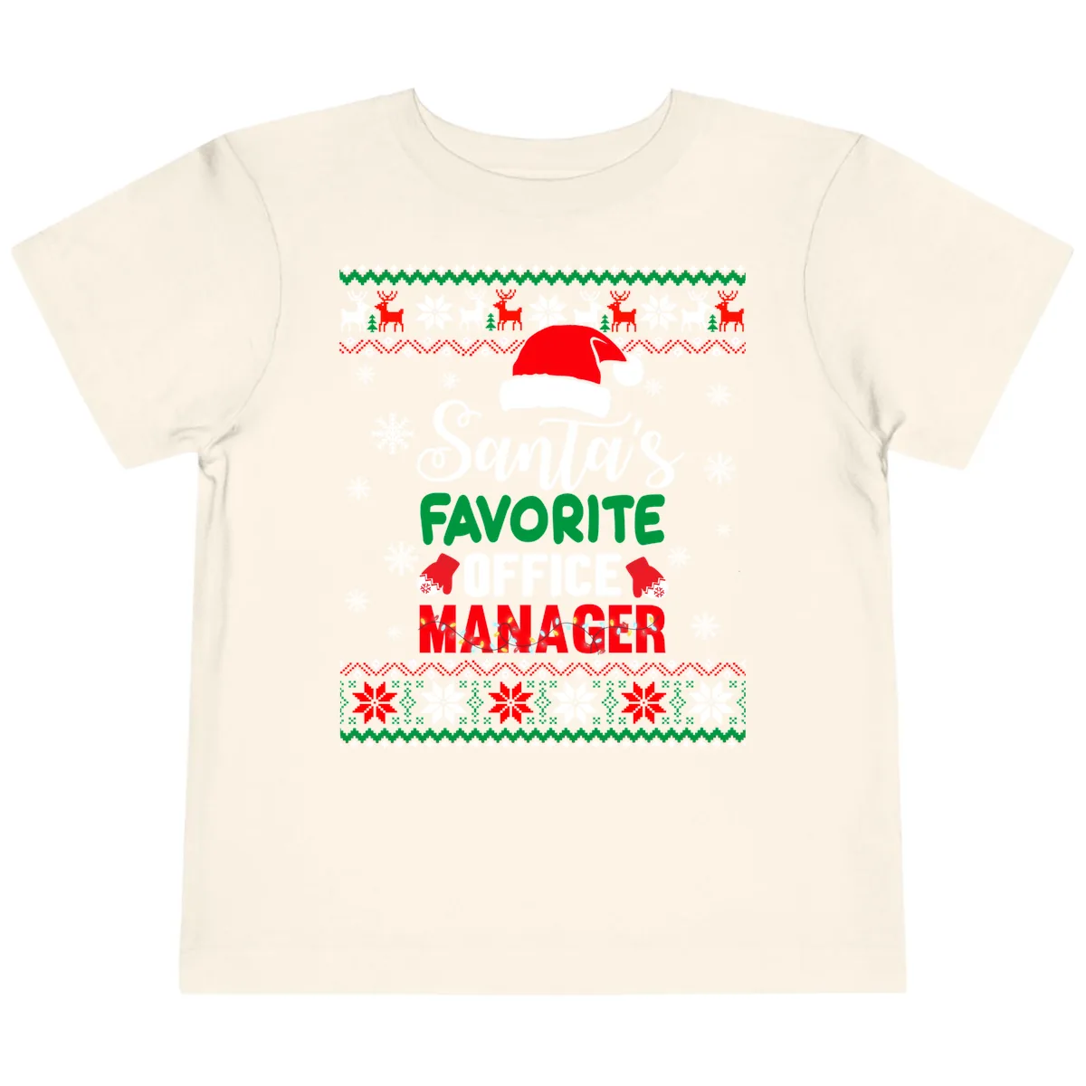 Santa's Favorite Office Manager Toddler T-Shirt in Natural