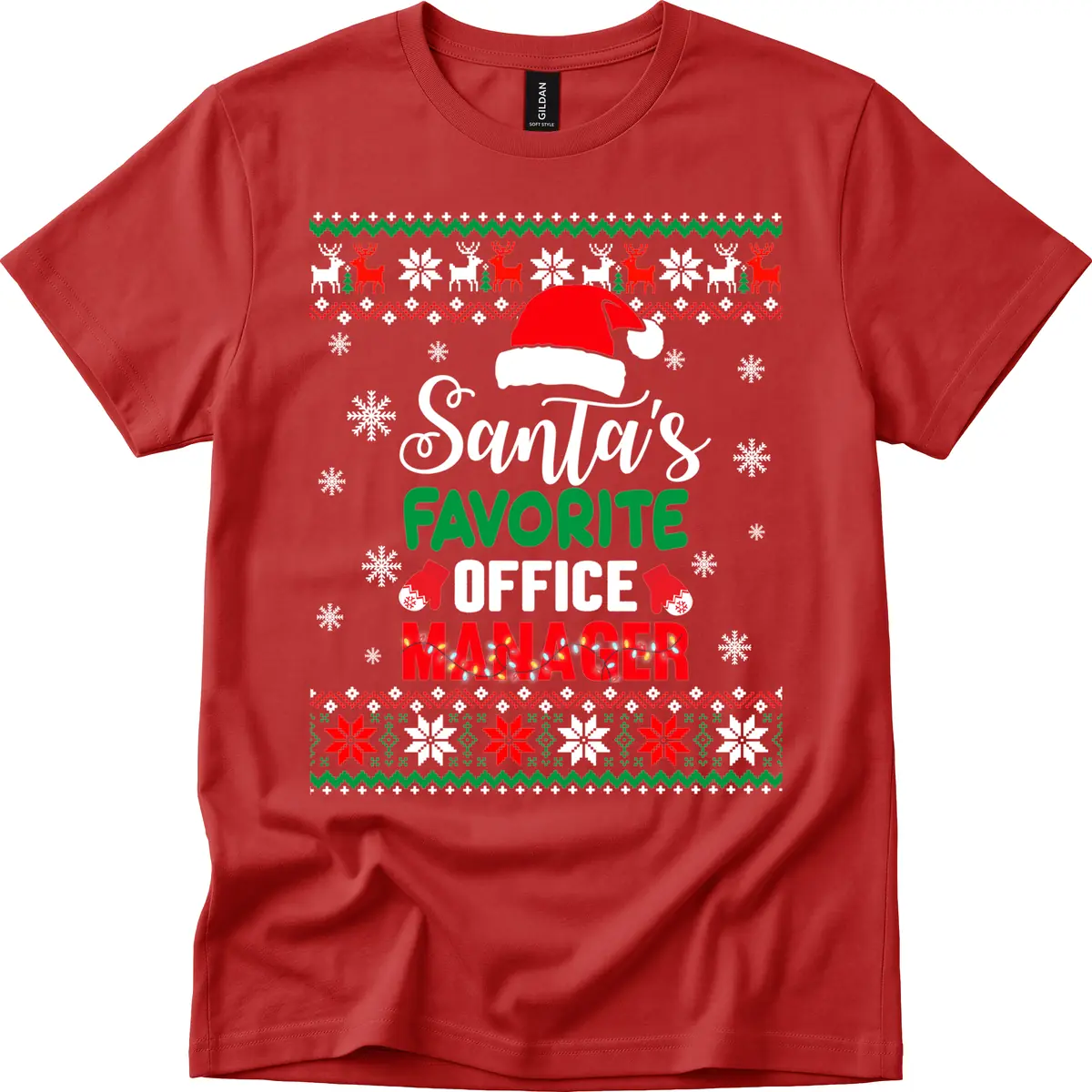 Santa's Favorite Office Manager T-Shirt in Red