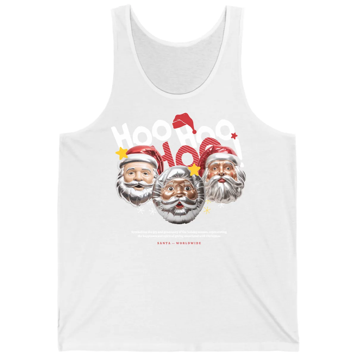 Hoo Hoo Hoo Santa Faces Tank in White