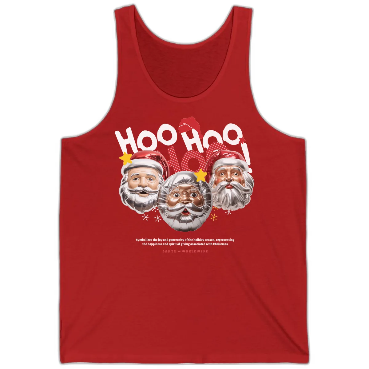 Hoo Hoo Hoo Santa Faces Tank in Red