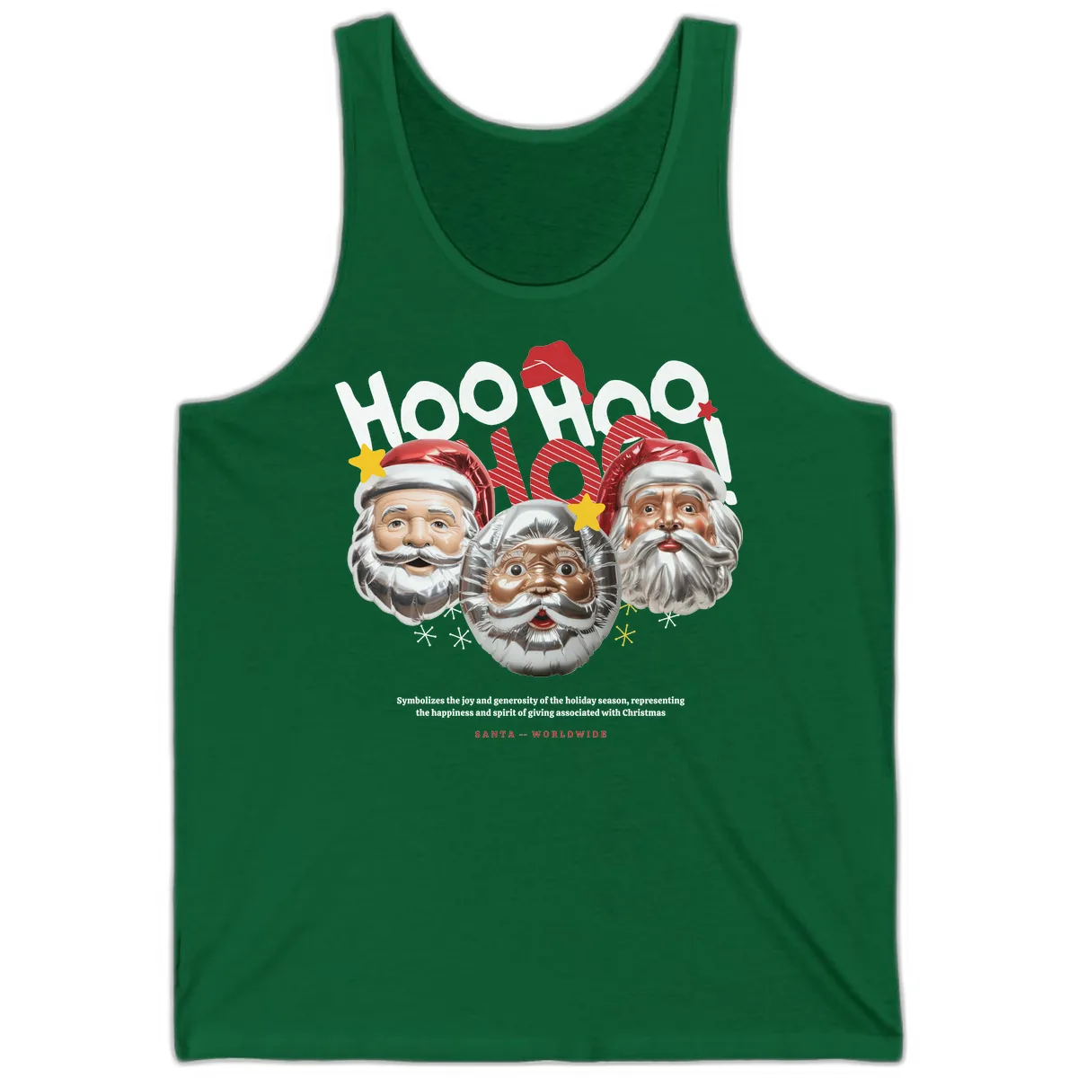 Hoo Hoo Hoo Santa Faces Tank in Kelly