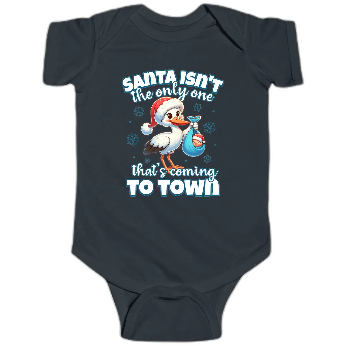Santa Isn't The Only One Coming To Town Baby Onesie in Black