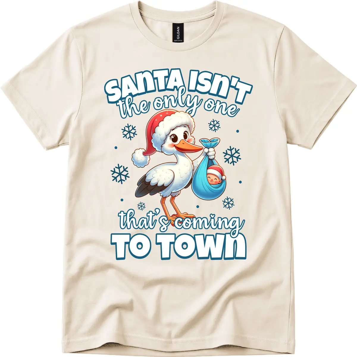 Santa Isn't The Only One Coming To Town T-Shirt in Natural