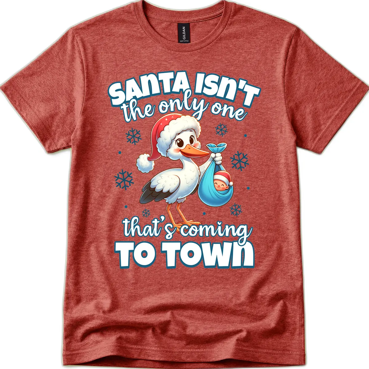 Santa Isn't The Only One Coming To Town T-Shirt in Heather Cardinal