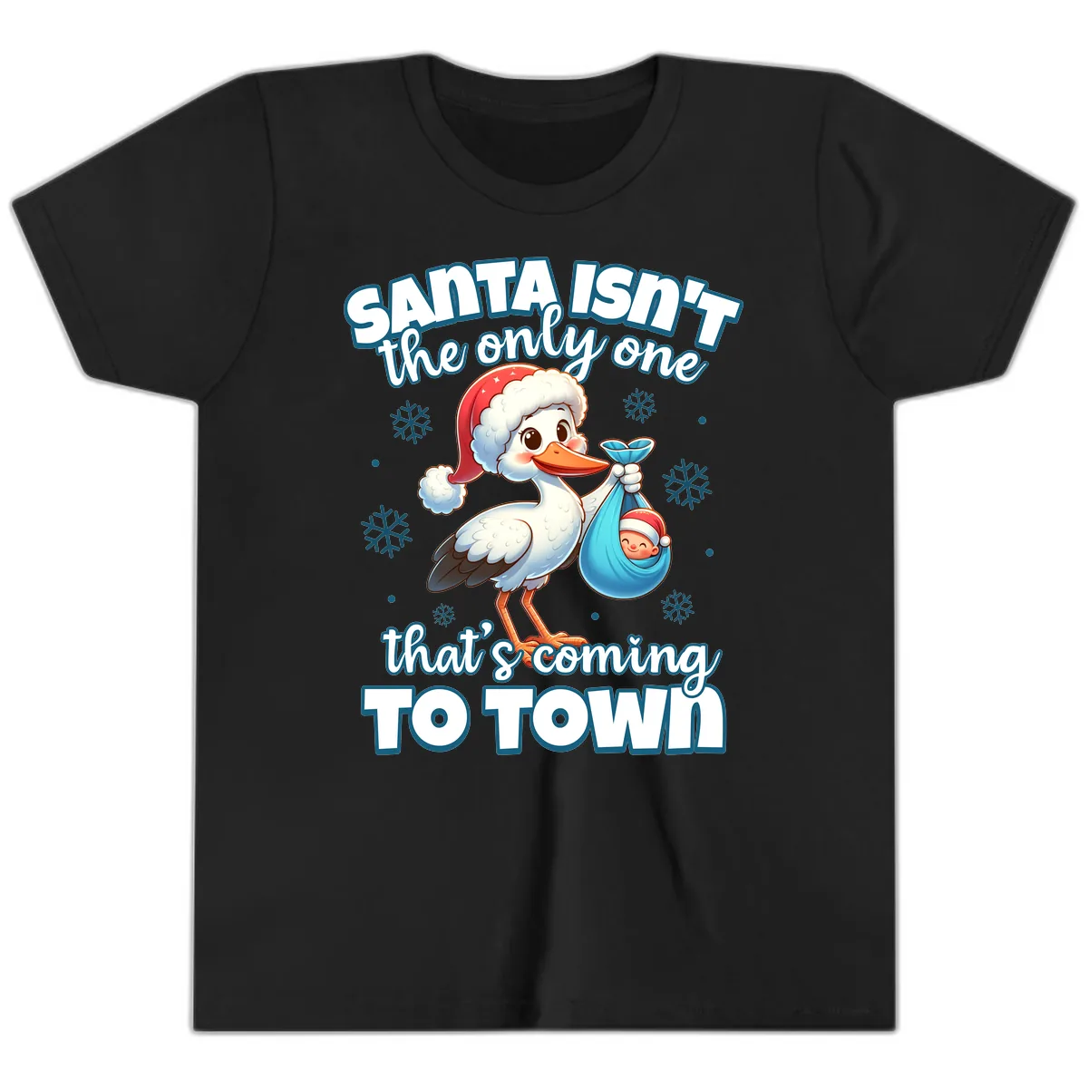 Santa Isn't The Only One Coming To Town Youth T-Shirt in Black