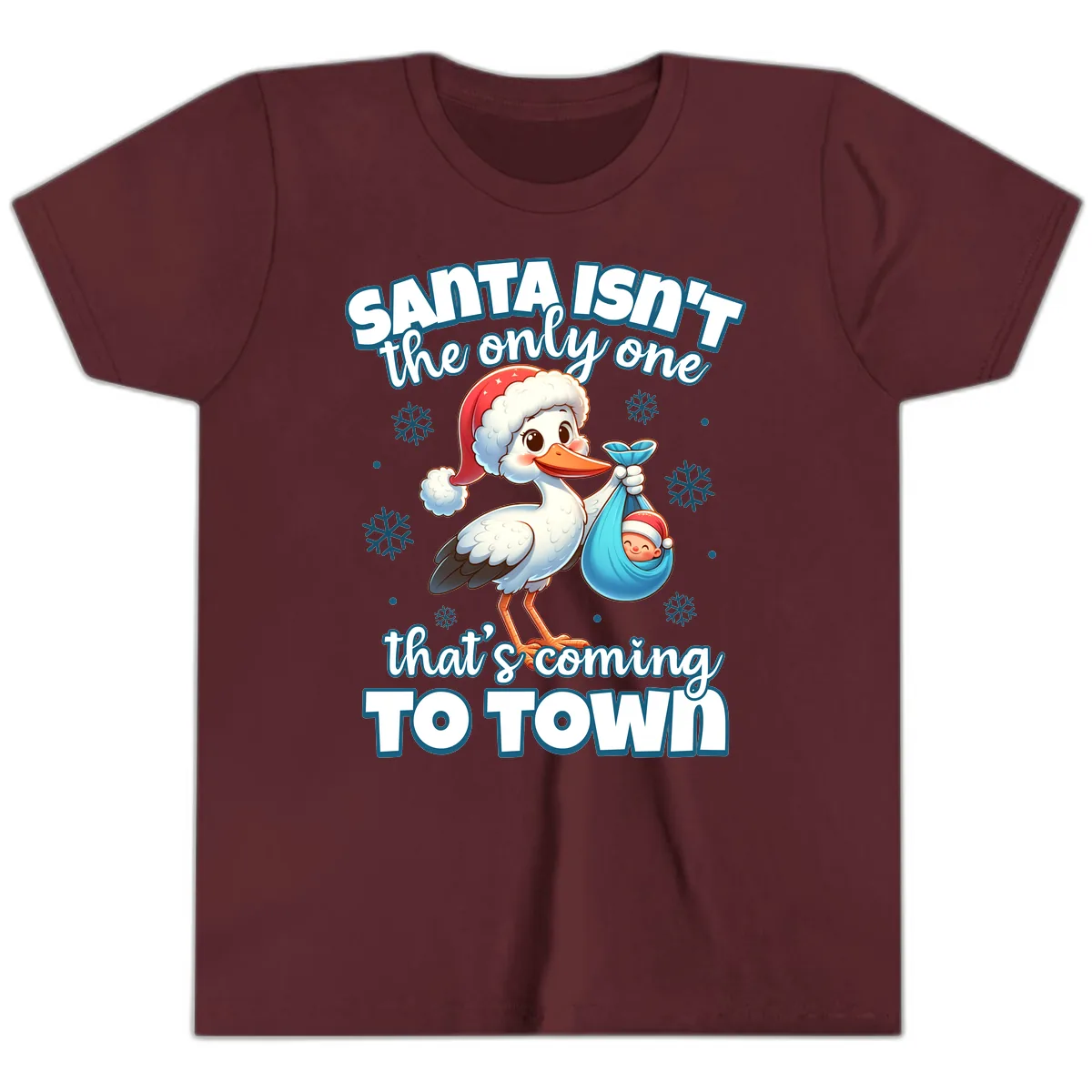 Santa Isn't The Only One Coming To Town Youth T-Shirt in Maroon