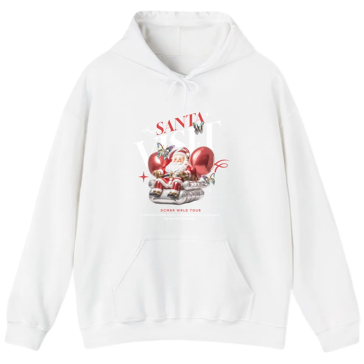 Santa's December World Tour Hoodie in White