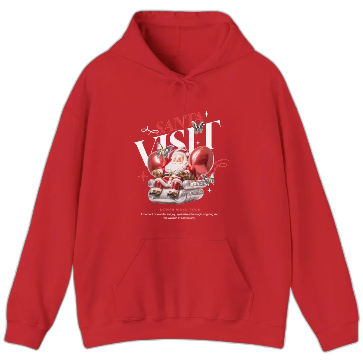Santa's December World Tour Hoodie in Red