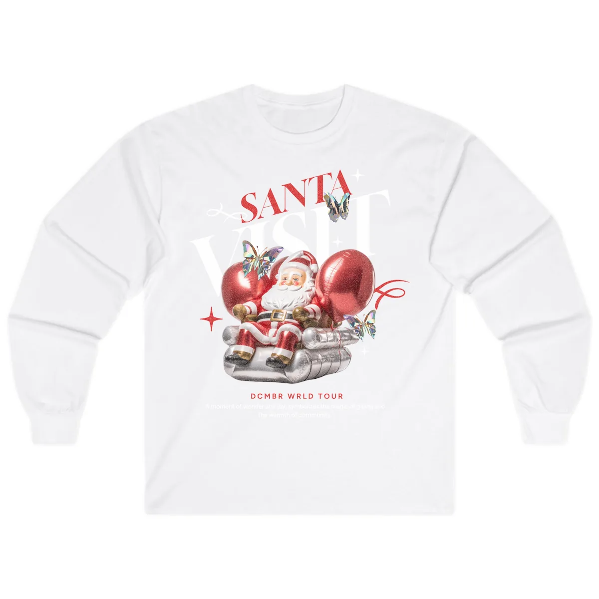Santa's December World Tour Long Sleeve in White