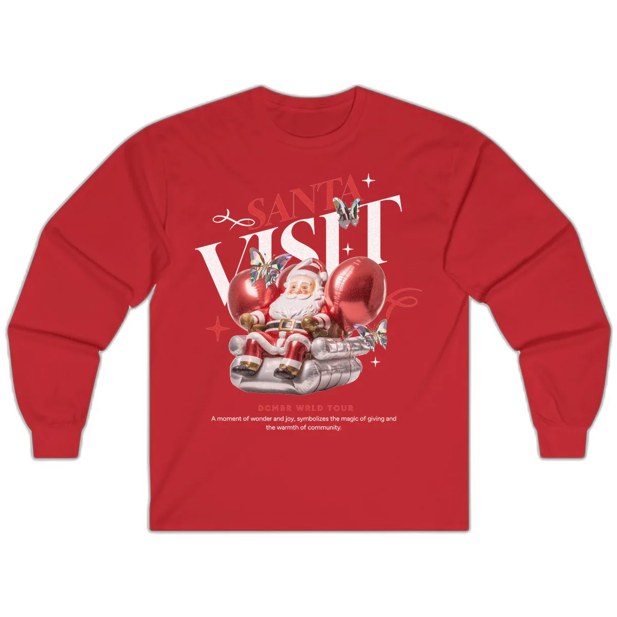 Santa's December World Tour Long Sleeve in Red