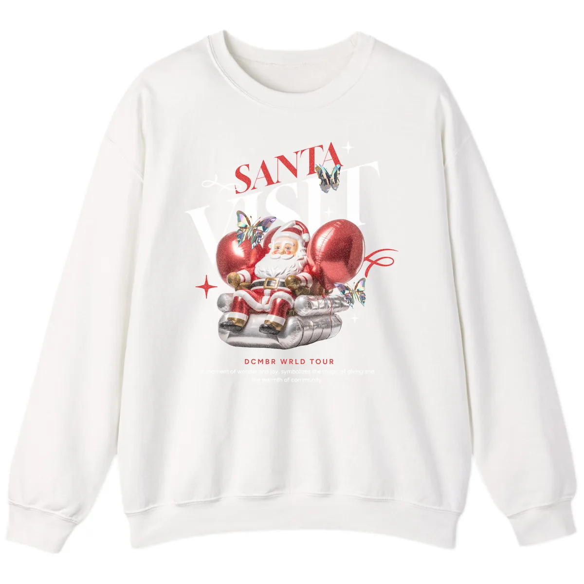 Santa's December World Tour Sweatshirt in White