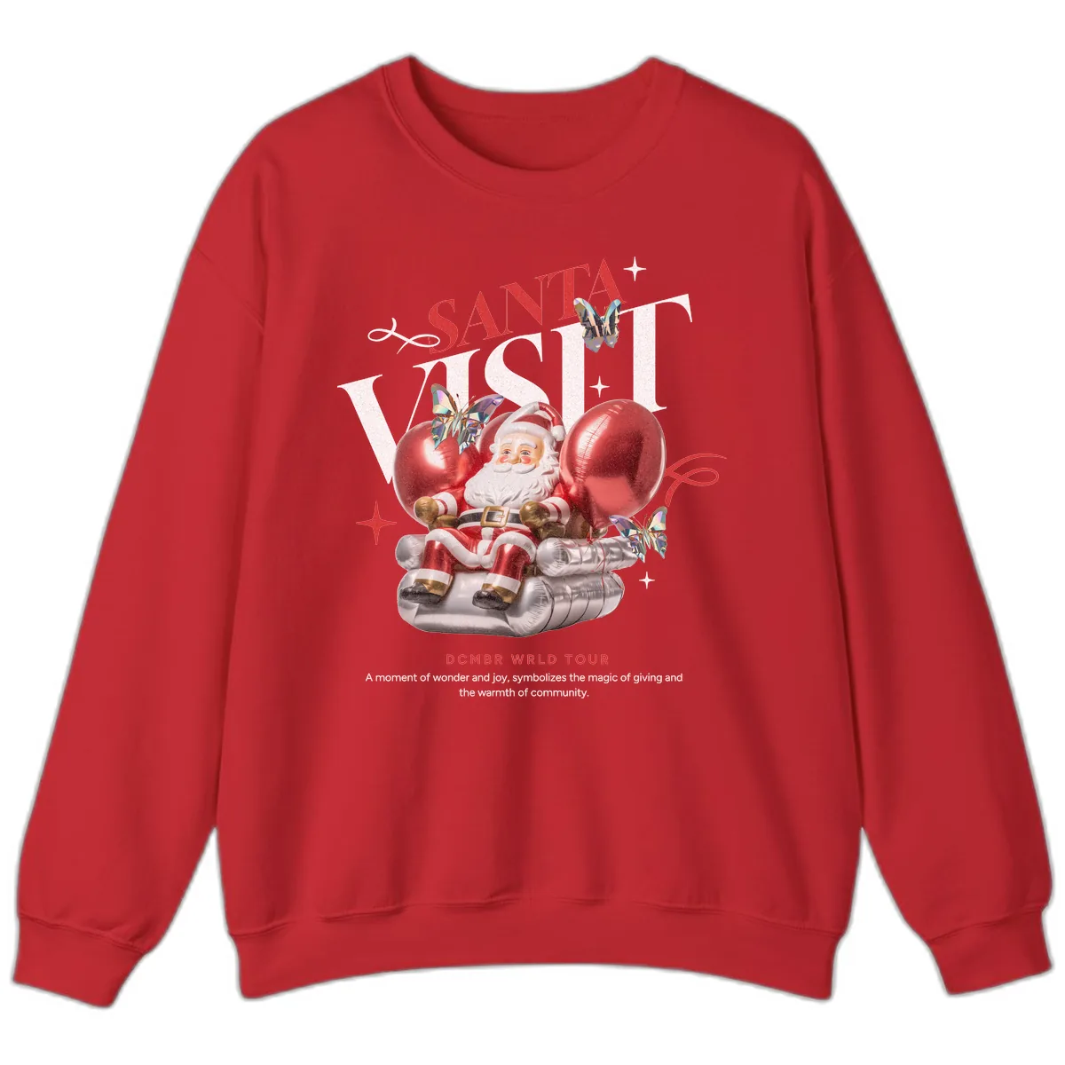 Santa's December World Tour Sweatshirt in Red