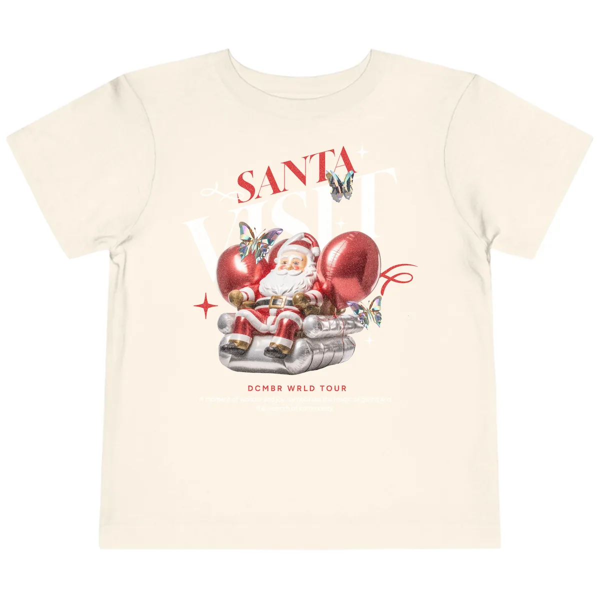 Santa's December World Tour Toddler T-Shirt in Natural