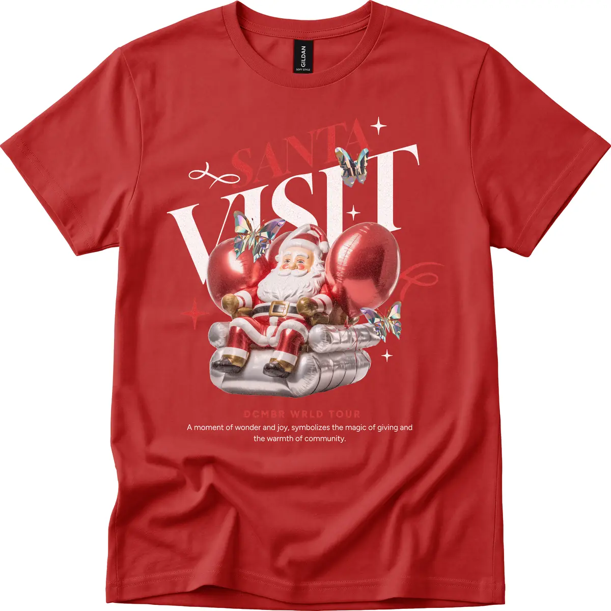 Santa's December World Tour T-Shirt in Red