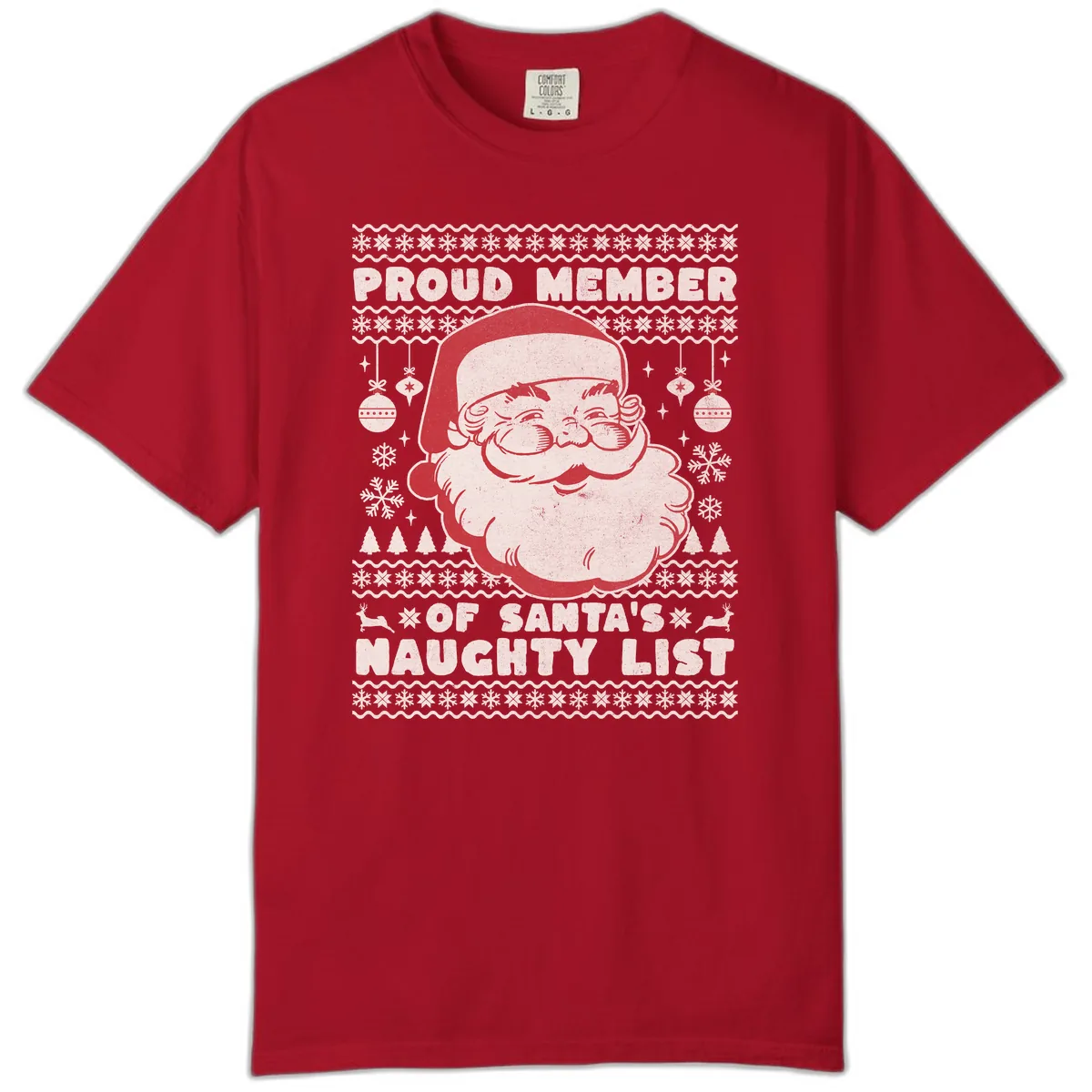 Proud Member Of Santa's Naughty List Comfort Color in Red