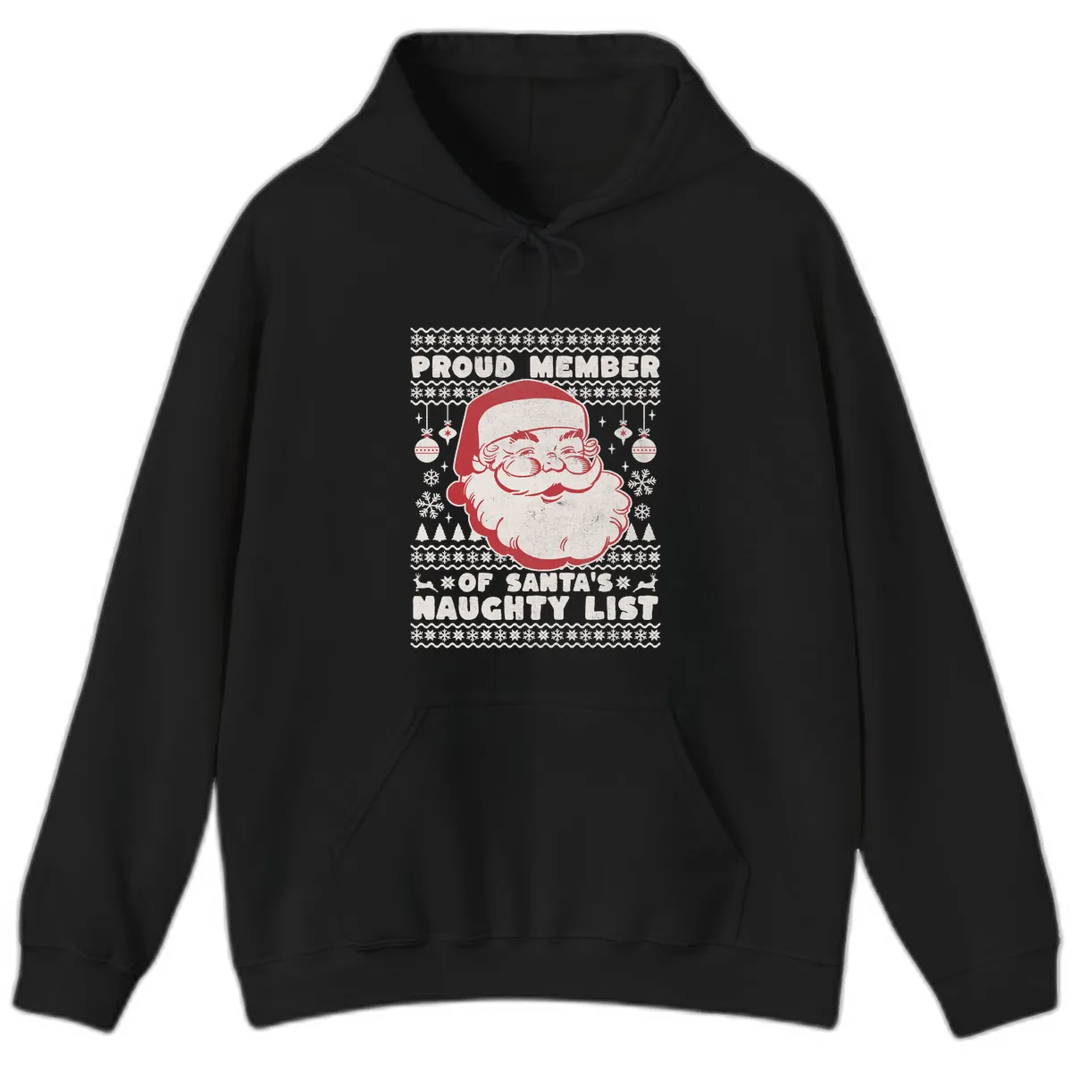 Proud Member Of Santa's Naughty List Hoodie in Black
