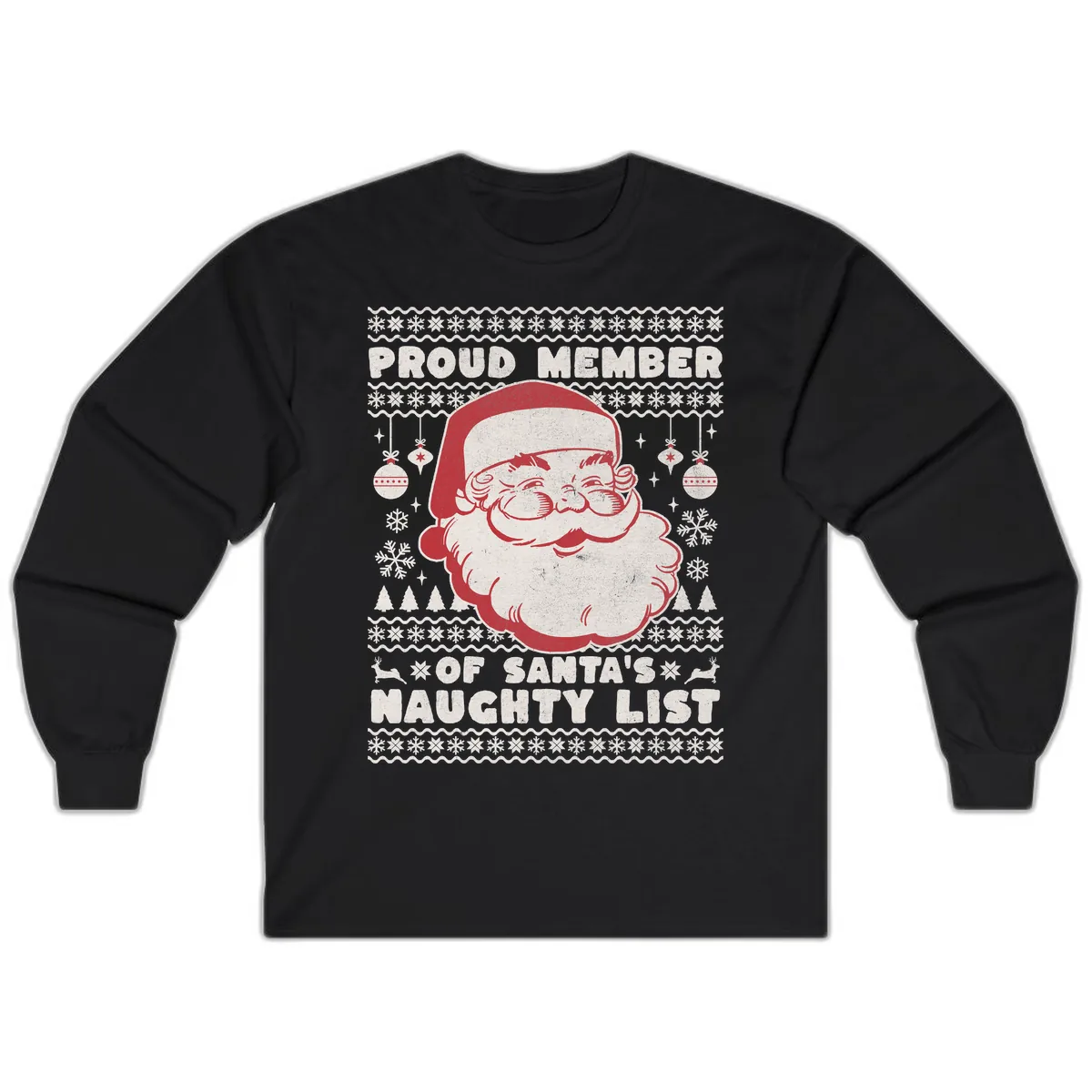 Proud Member Of Santa's Naughty List Long Sleeve in Black