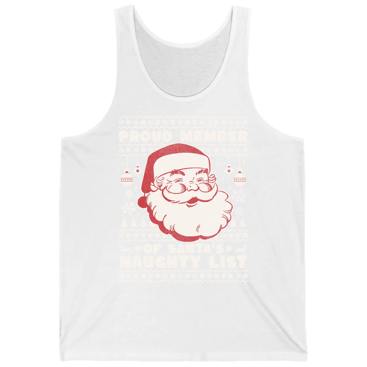 Proud Member Of Santa's Naughty List Tank in White
