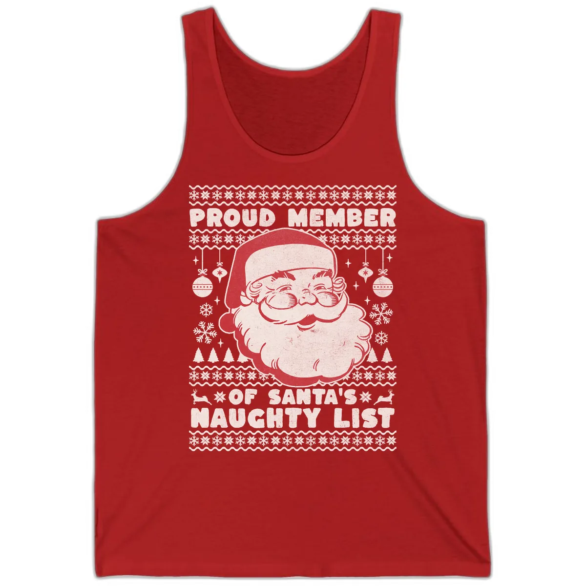 Proud Member Of Santa's Naughty List Tank in Red