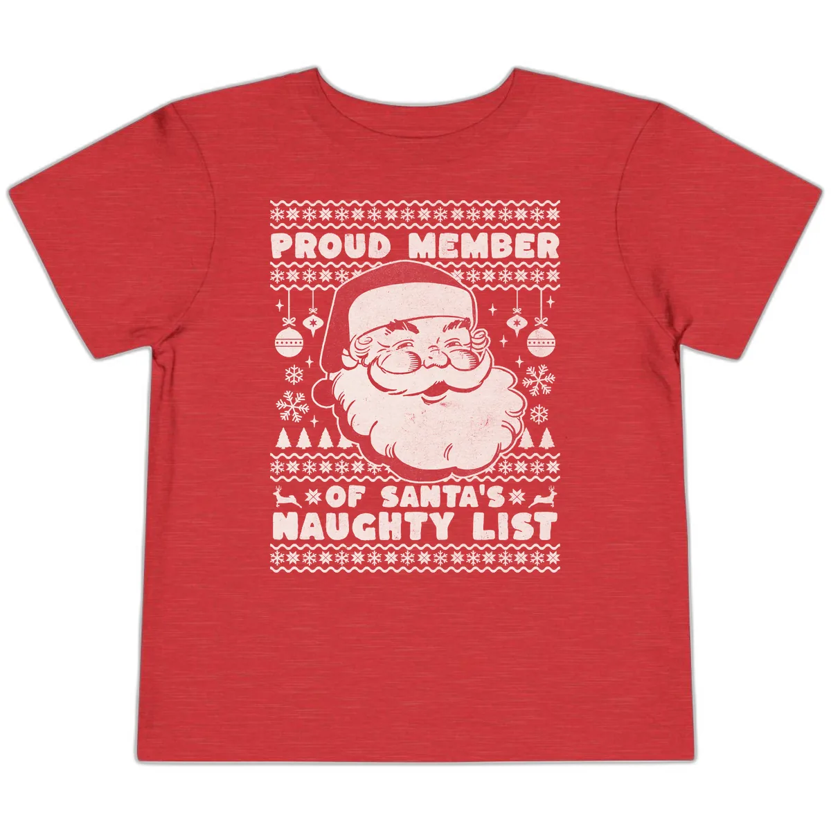 Proud Member Of Santa's Naughty List Toddler T-Shirt in Heather Red
