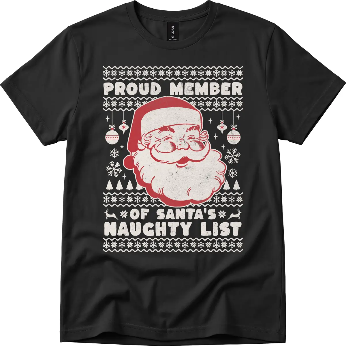 Proud Member Of Santa's Naughty List T-Shirt in Black