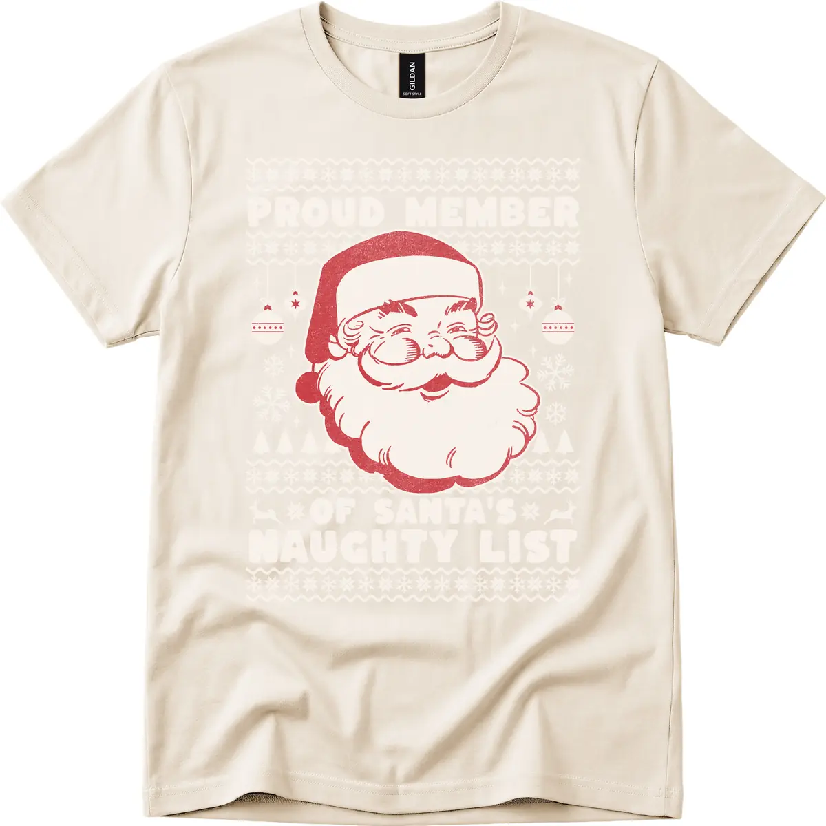 Proud Member Of Santa's Naughty List T-Shirt in Natural