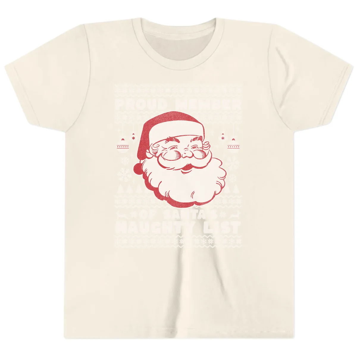 Proud Member Of Santa's Naughty List Youth T-Shirt in Natural