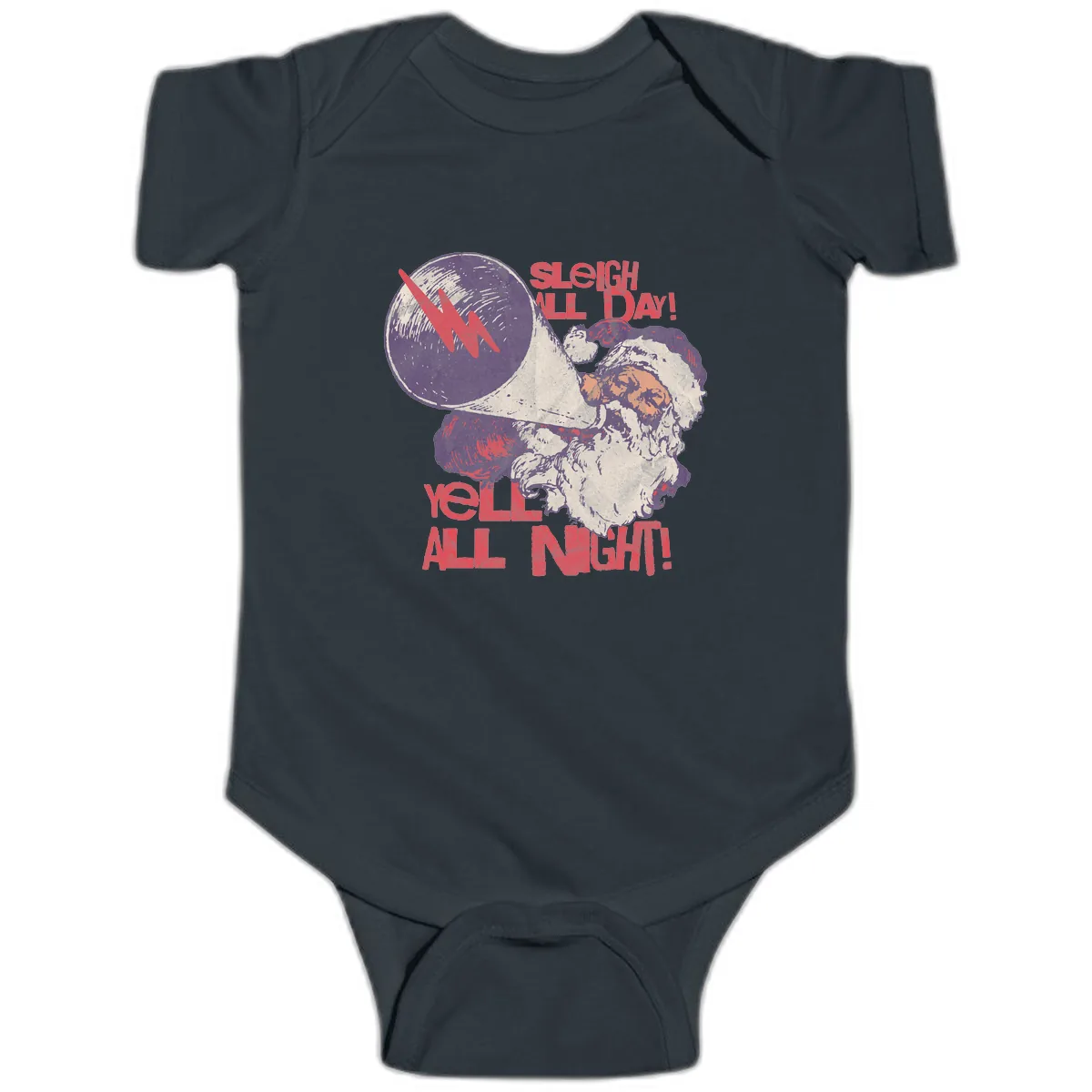 Sleigh All Day Yell All Night Santa Baby Onesie in Black