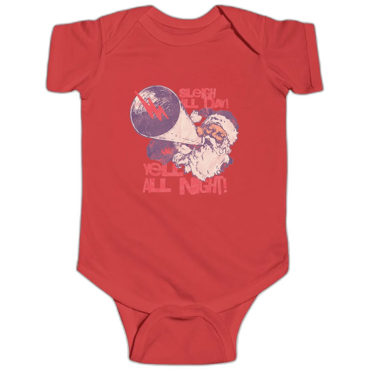 Sleigh All Day Yell All Night Santa Baby Onesie in Red
