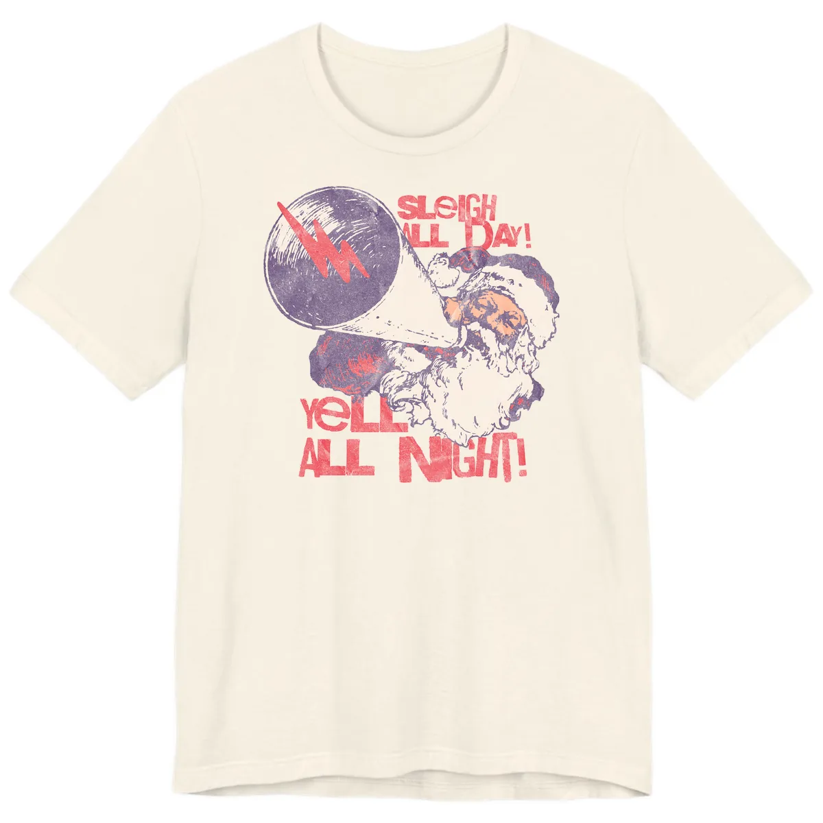 Sleigh All Day Yell All Night Santa Premium T-Shirt in Natural