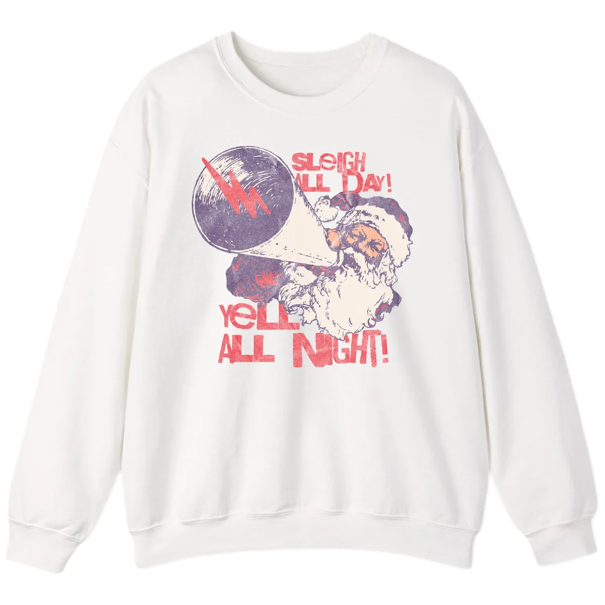 Sleigh All Day Yell All Night Santa Sweatshirt in White
