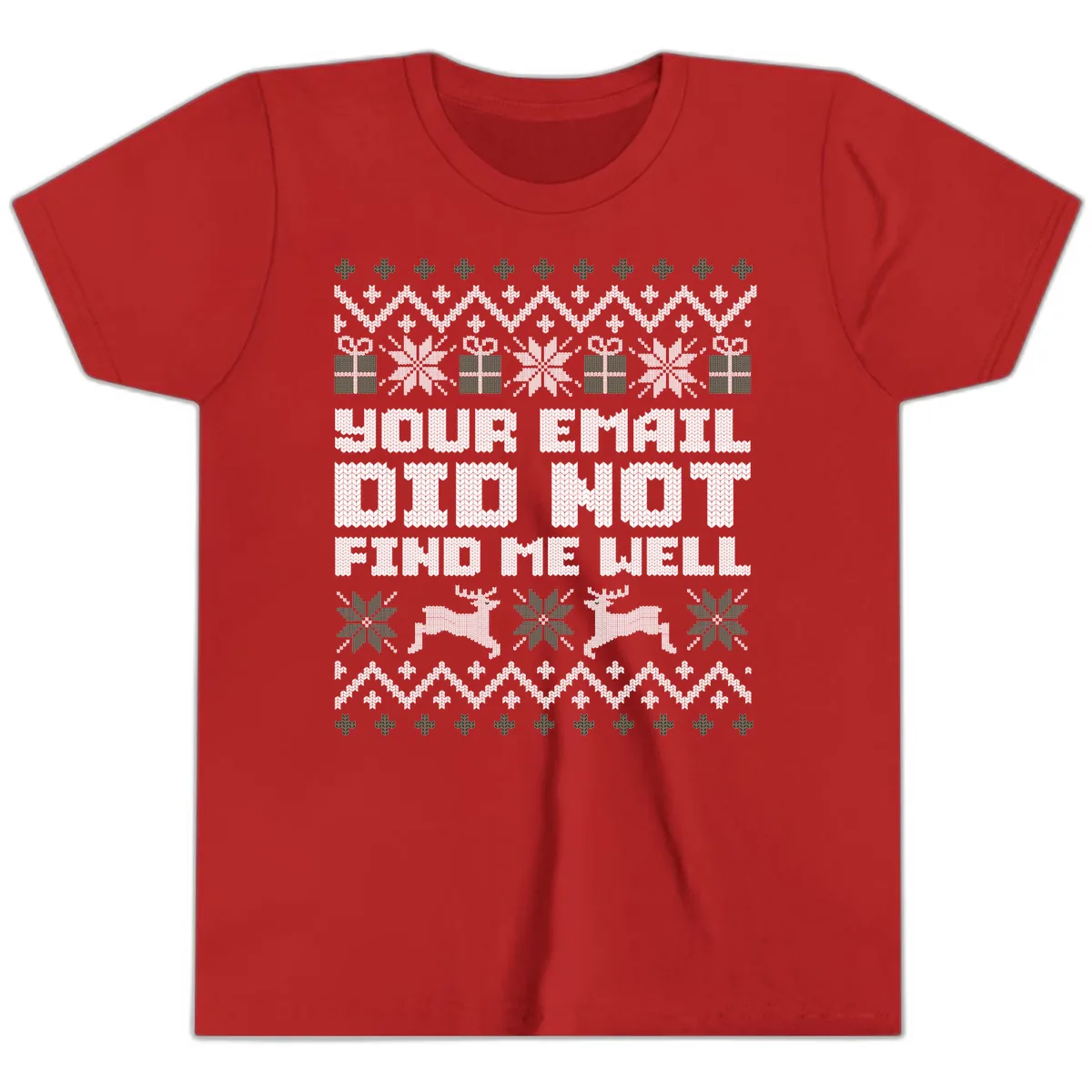 Your Email Did Not Find Me Well Youth T-Shirt in Red