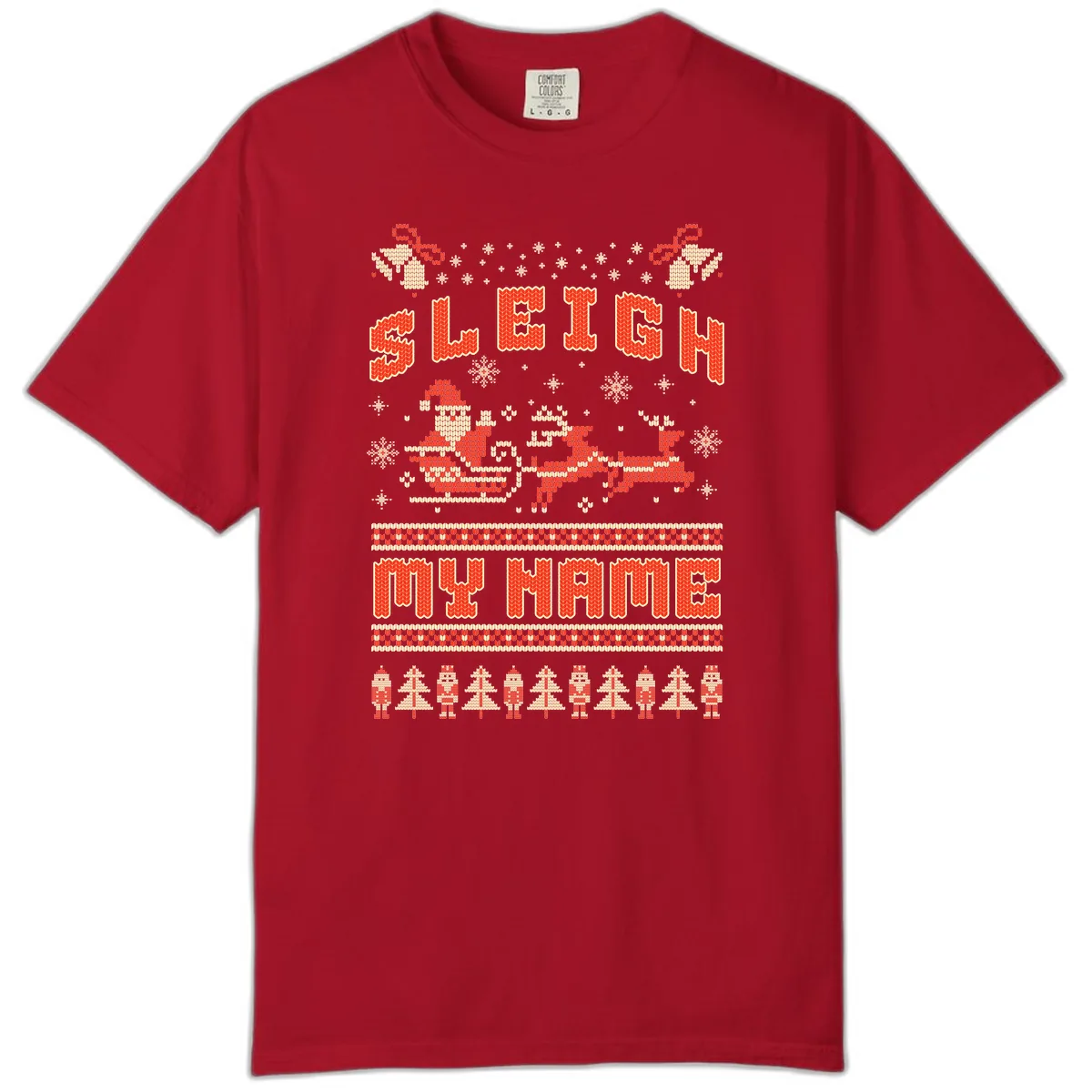 Sleigh My Name Christmas Sweater Comfort Color in Red