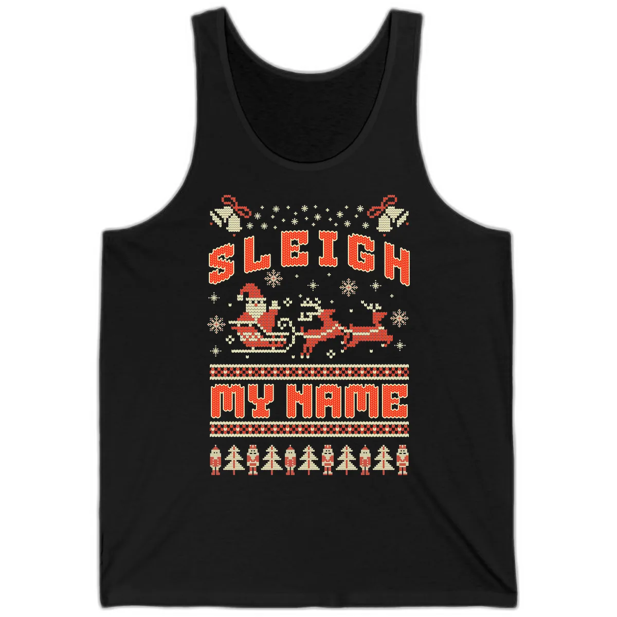 Sleigh My Name Christmas Sweater Tank in Black