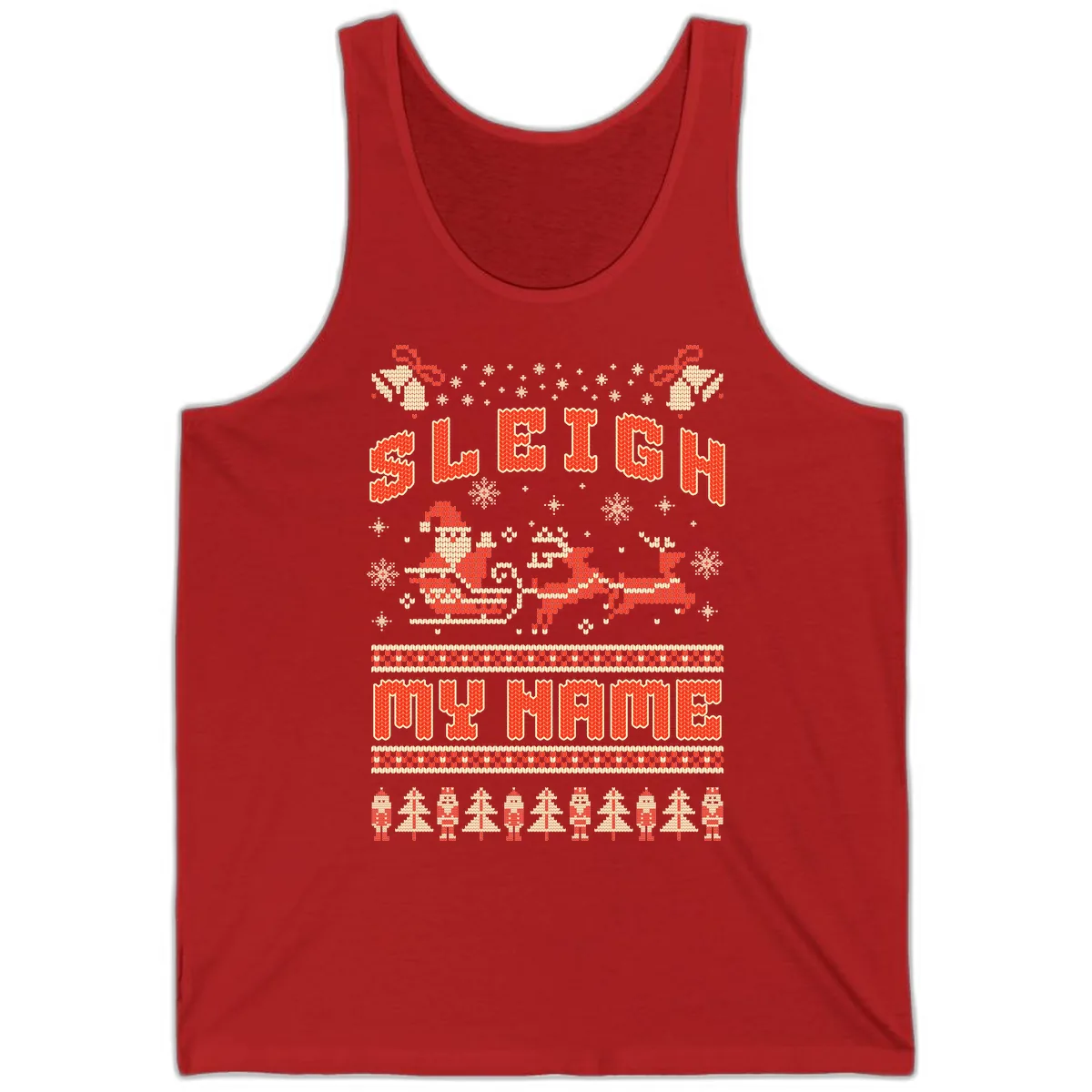 Sleigh My Name Christmas Sweater Tank in Red